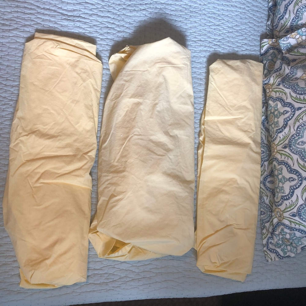 Set of 3 Pottery Barn Kids Yellow Crib Sheets